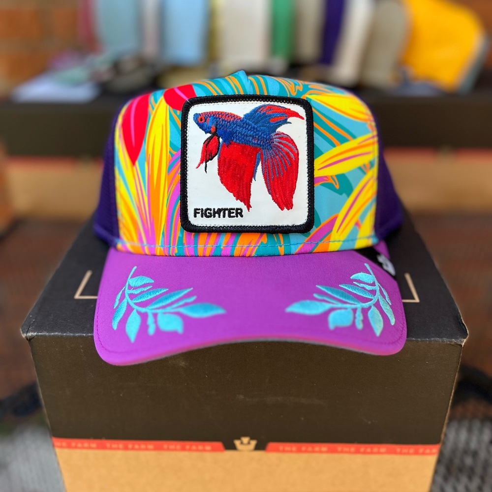 Goorin Bros Trucker hat Fighter Beta Fish. Get Wet Capsule.